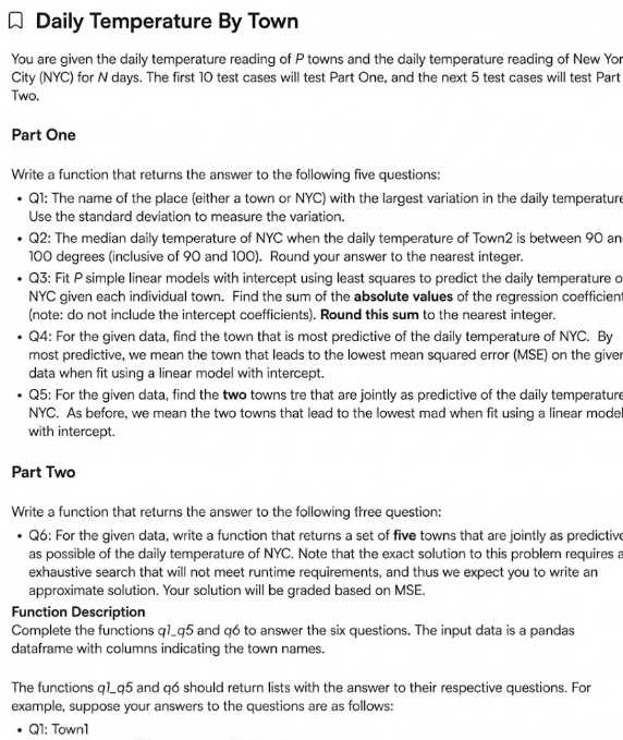 Two Sigma OA Daily Temperature By Town