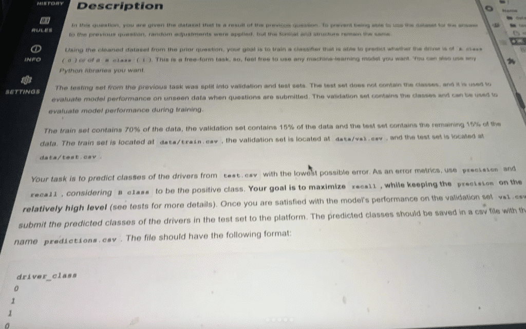 Capital one ds OA 第 4 问：机器学习分类任务