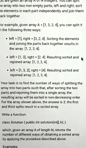 第一题｜分割排序数组