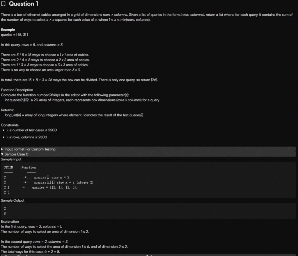 26NG IBM OA Question 1