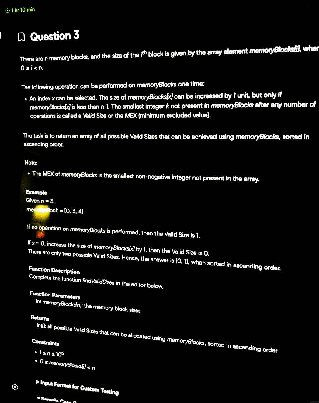 内存块的所有有效大小