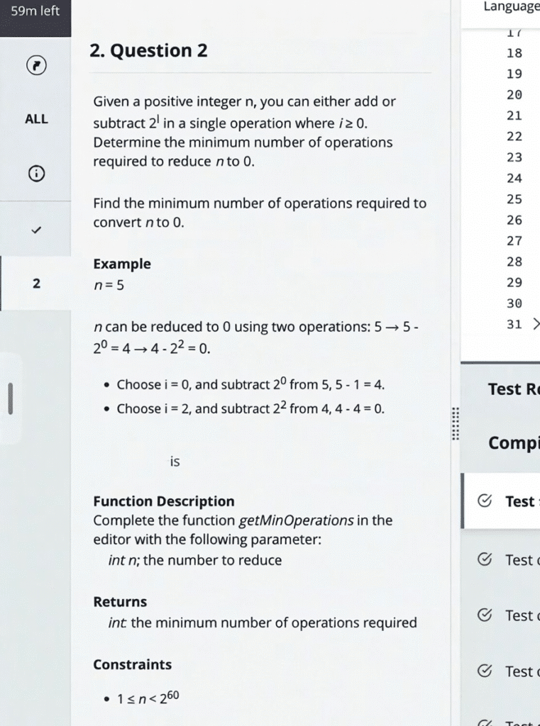 T2：最少操作将 n 变为 0
