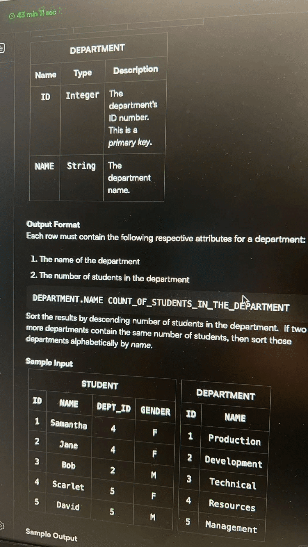 SQL and Python coding problems